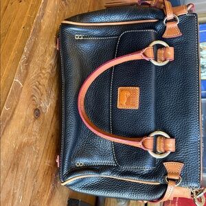 Dooney & Bourke black pebbled leather purse with wallet and dust bag